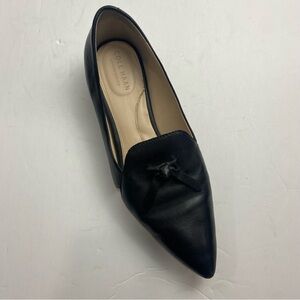 Cole Haan Viola Skimmer Women's Black Leather Slip-on Pointed Toe Flat 7.5B